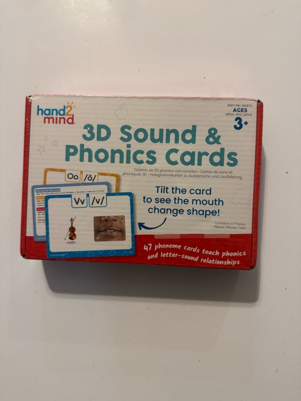 3D Sound & Phonics Cards - Red/White